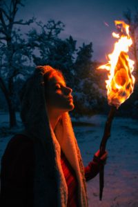 Woman with Burning Torch