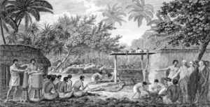 Captain Cook witnesses a human sacrifice