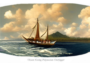 18 Century engraving of an Ocean Going Outrigger